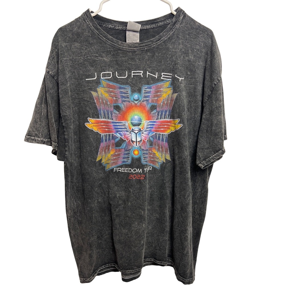 Journey Freedom Tour 2022 Mineral Wash Concert T-Shirt XL Gray Double Sided Rock